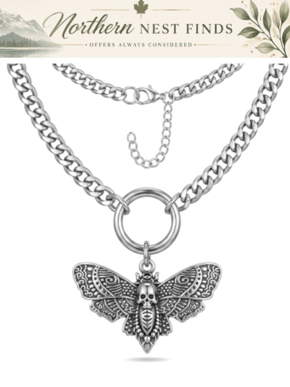 Stainless Steel Cuban Chain O-Ring Choker Gothic Punk Necklace